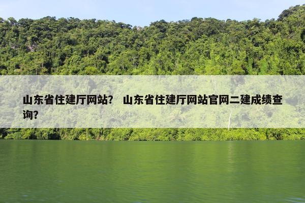 山东省住建厅网站？ 山东省住建厅网站官网二建成绩查询？