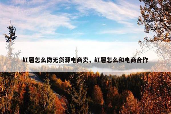 红薯怎么做无货源电商卖，红薯怎么和电商合作