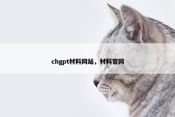 chgpt材料网站，材料官网