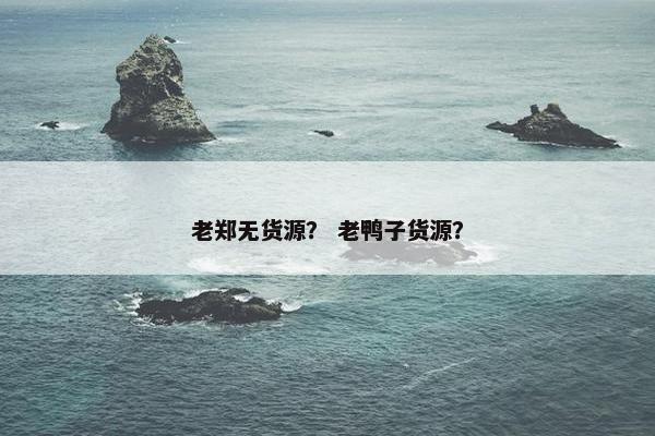 老郑无货源？ 老鸭子货源？