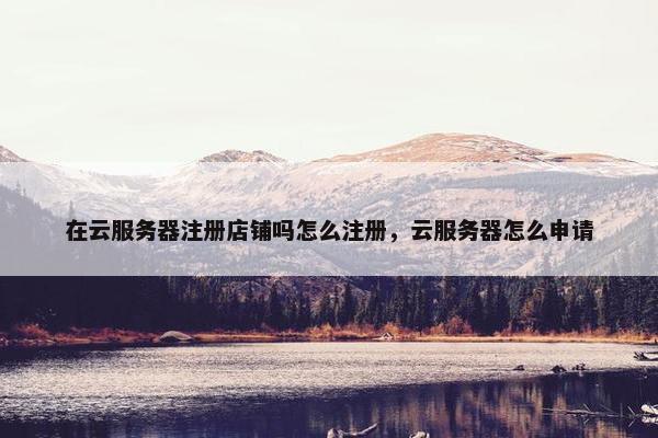在云服务器注册店铺吗怎么注册，云服务器怎么申请
