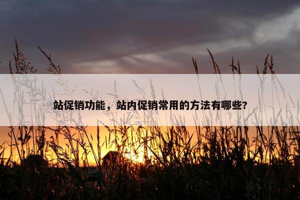 站促销功能，站内促销常用的方法有哪些?