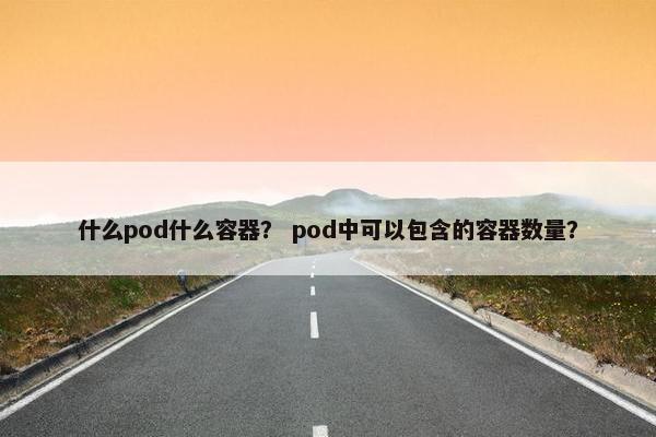 什么pod什么容器？ pod中可以包含的容器数量？