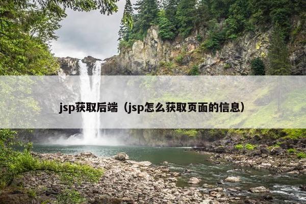 jsp获取后端（jsp怎么获取页面的信息）