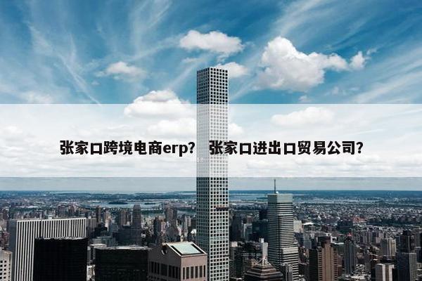 张家口跨境电商erp？ 张家口进出口贸易公司？