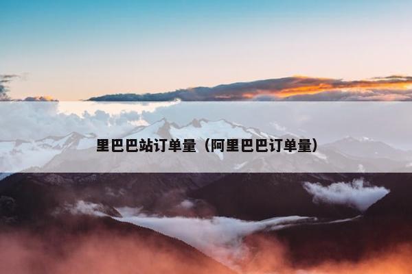 里巴巴站订单量（阿里巴巴订单量）