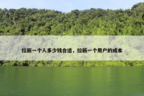 拉新一个人多少钱合适，拉新一个用户的成本