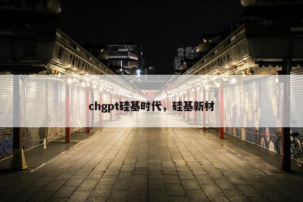 chgpt硅基时代，硅基新材