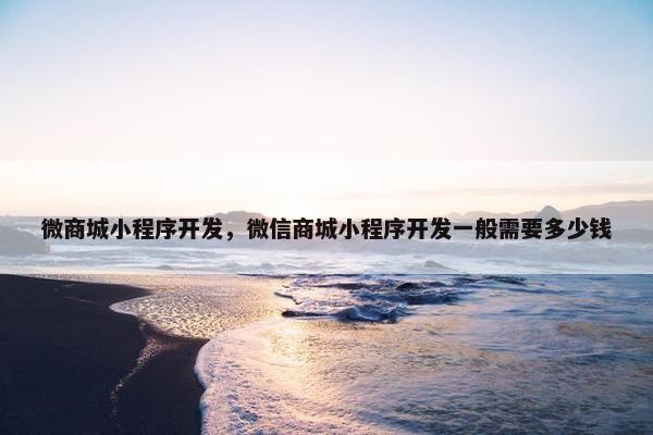 微商城小程序开发，微信商城小程序开发一般需要多少钱