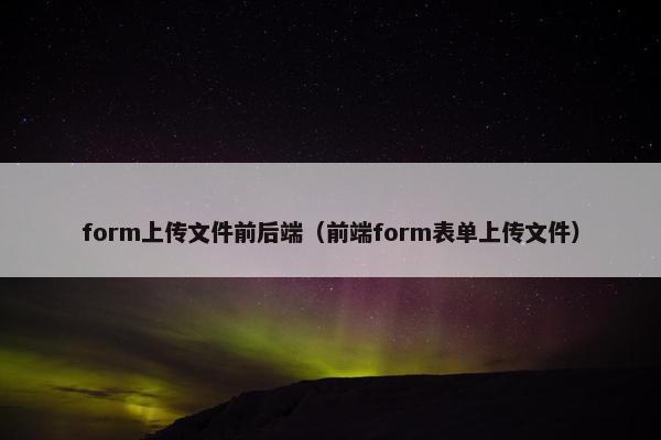 form上传文件前后端（前端form表单上传文件）
