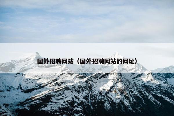 国外招聘网站（国外招聘网站的网址）
