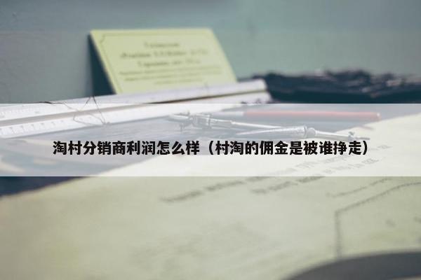 淘村分销商利润怎么样（村淘的佣金是被谁挣走）