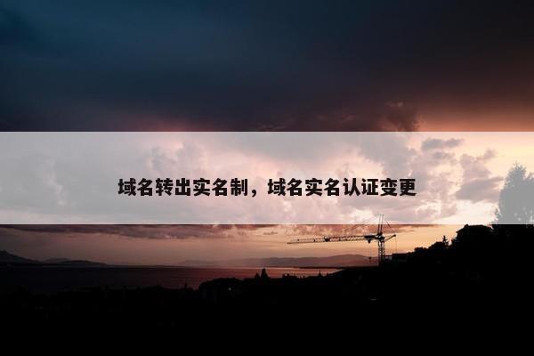 域名转出实名制，域名实名认证变更