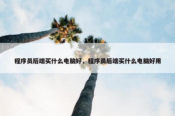 程序员后端买什么电脑好，程序员后端买什么电脑好用