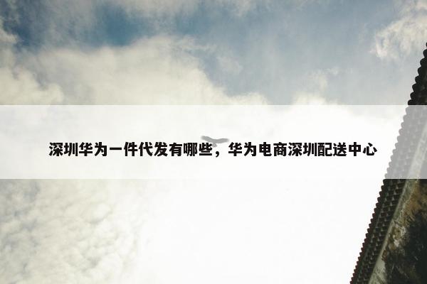 深圳华为一件代发有哪些，华为电商深圳配送中心