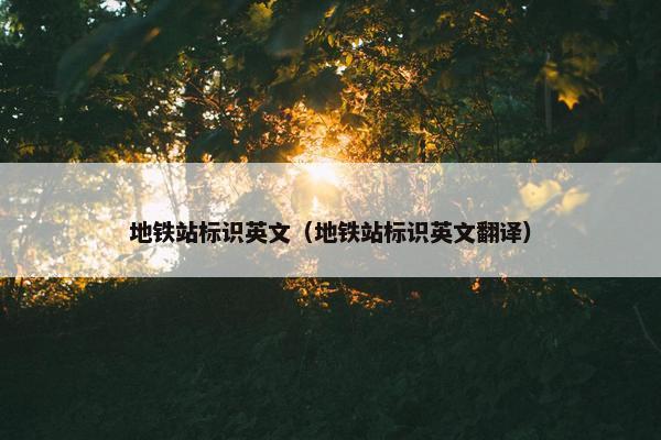 地铁站标识英文（地铁站标识英文翻译）