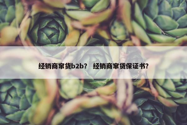 经销商窜货b2b？ 经销商窜货保证书？