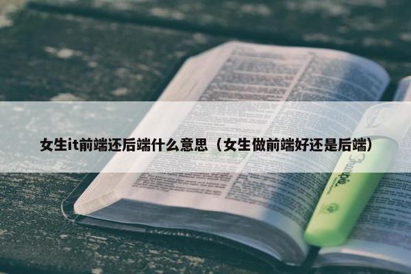 女生it前端还后端什么意思（女生做前端好还是后端）