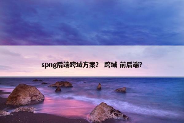 spng后端跨域方案？ 跨域 前后端？