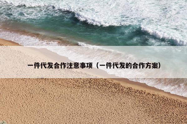 一件代发合作注意事项（一件代发的合作方案）