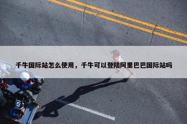 千牛国际站怎么使用，千牛可以登陆阿里巴巴国际站吗