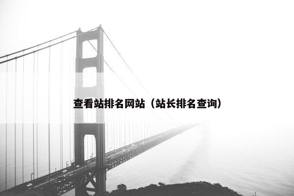 查看站排名网站（站长排名查询）