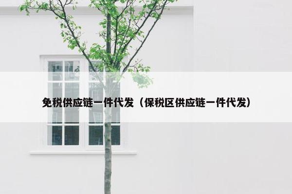 免税供应链一件代发（保税区供应链一件代发）
