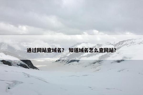 通过网站查域名？ 知道域名怎么查网站？
