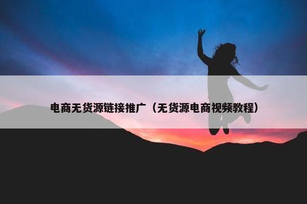 电商无货源链接推广（无货源电商视频教程）