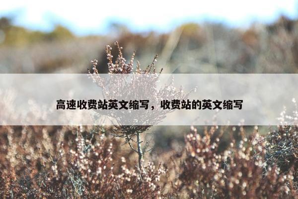 高速收费站英文缩写，收费站的英文缩写