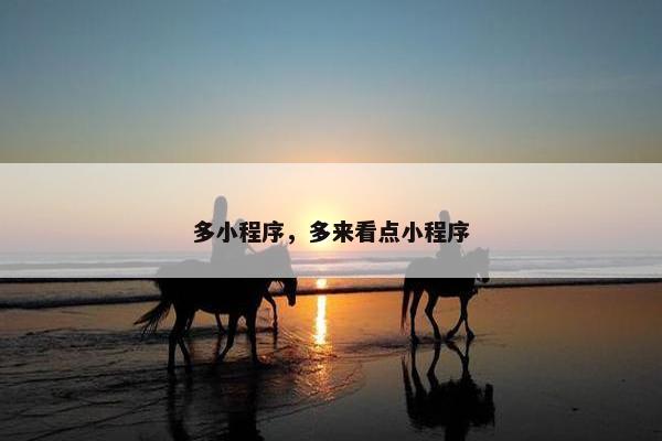 多小程序，多来看点小程序