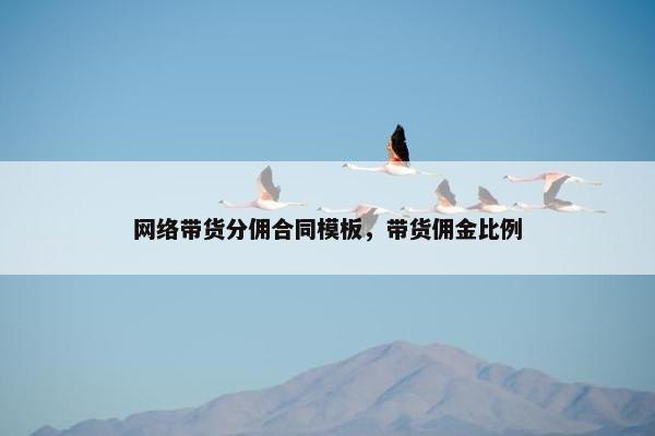 网络带货分佣合同模板，带货佣金比例