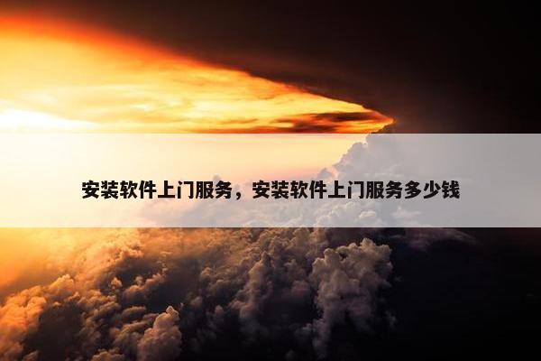 安装软件上门服务，安装软件上门服务多少钱