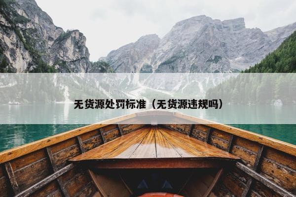 无货源处罚标准（无货源违规吗）