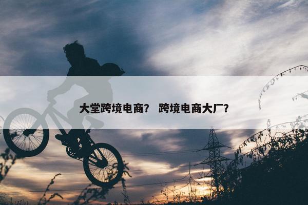 大堂跨境电商？ 跨境电商大厂？