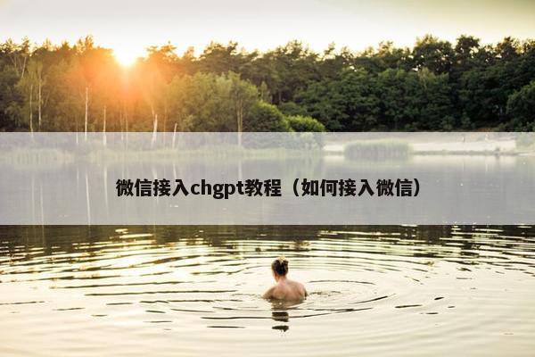 微信接入chgpt教程（如何接入微信）