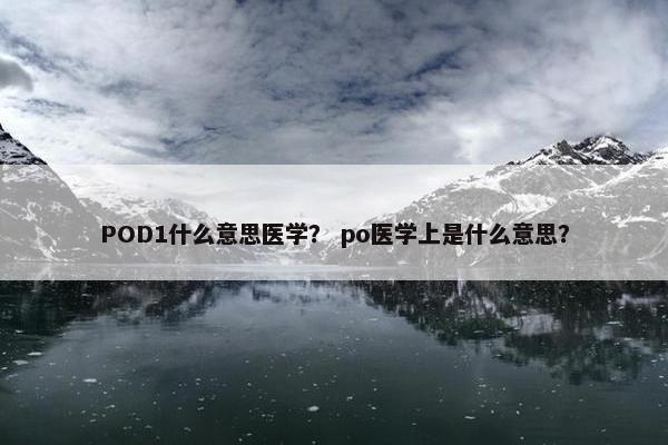 POD1什么意思医学？ po医学上是什么意思？