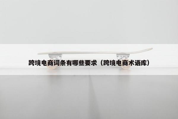 跨境电商词条有哪些要求（跨境电商术语库）