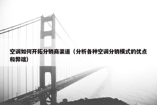 空调如何开拓分销商渠道（分析各种空调分销模式的优点和弊端）