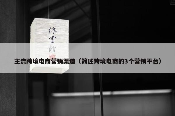 主流跨境电商营销渠道（简述跨境电商的3个营销平台）