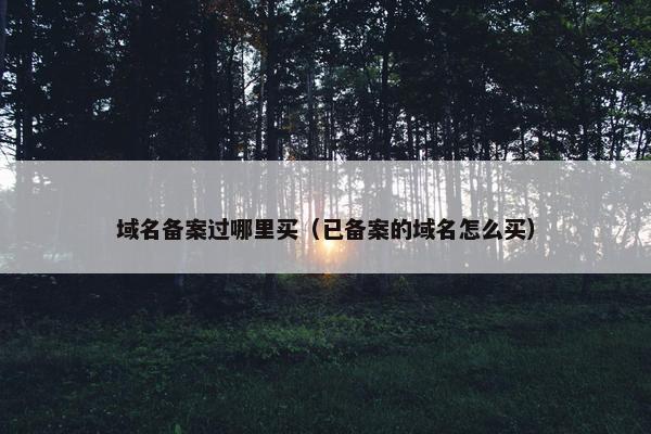 域名备案过哪里买（已备案的域名怎么买）