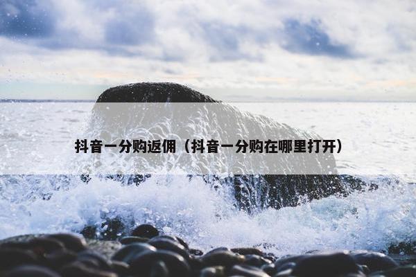 抖音一分购返佣（抖音一分购在哪里打开）