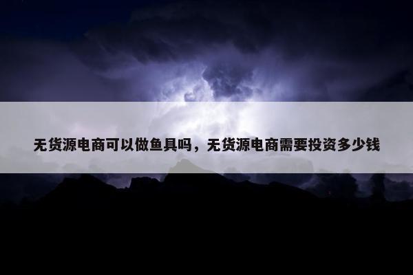 无货源电商可以做鱼具吗，无货源电商需要投资多少钱