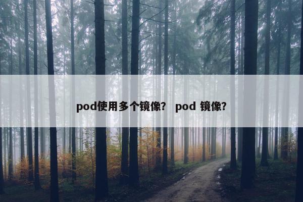 pod使用多个镜像？ pod 镜像？