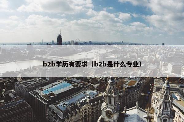 b2b学历有要求（b2b是什么专业）