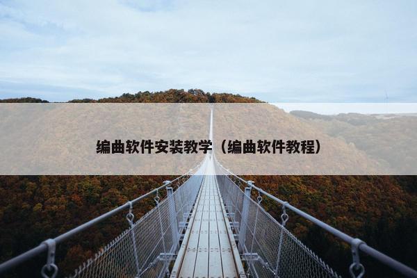 编曲软件安装教学（编曲软件教程）