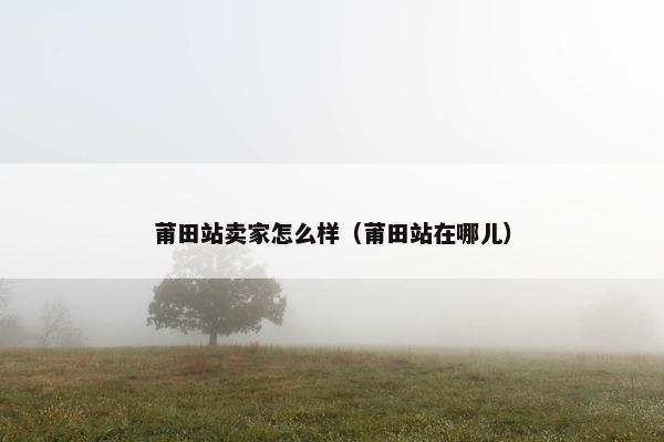 莆田站卖家怎么样（莆田站在哪儿）