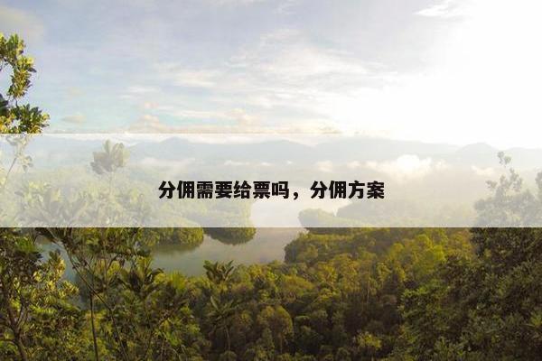 分佣需要给票吗，分佣方案