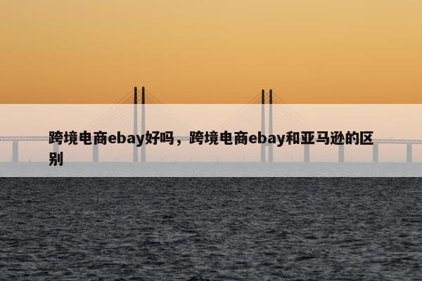 跨境电商ebay好吗，跨境电商ebay和亚马逊的区别