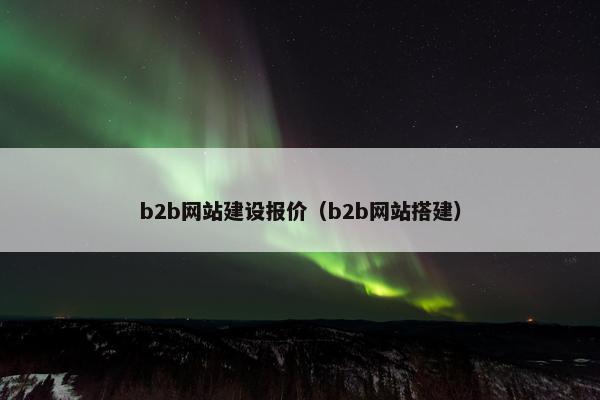 b2b网站建设报价（b2b网站搭建）